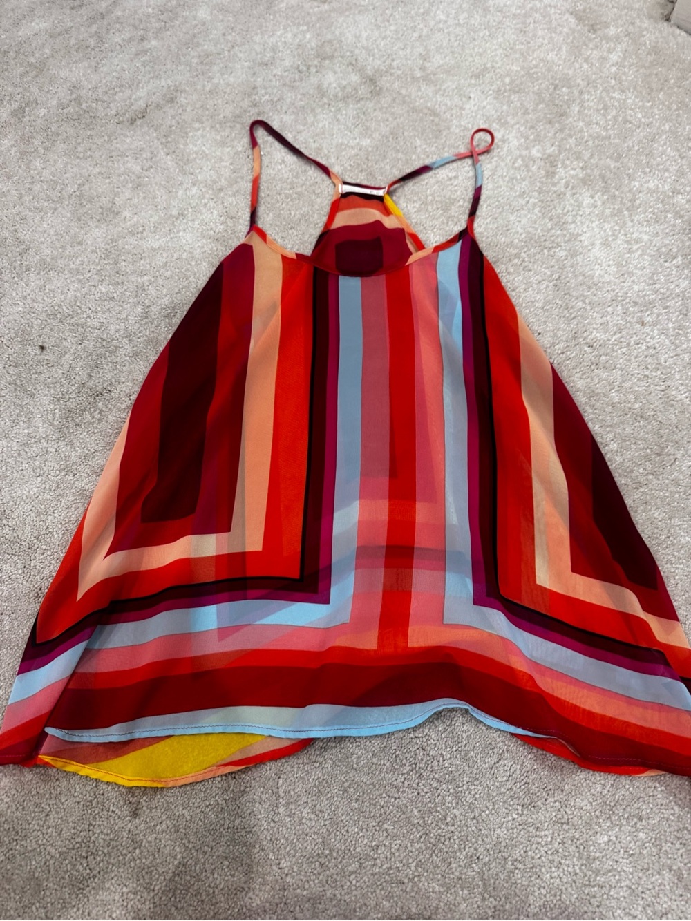 P. O. P. Philosophy of Paek. Striped Multi-Color tank, size L